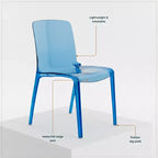 Chaise de salle à manger LeisureMod Murray en acrylique avec bord cascade et siège moulé élégant, style moderne pour cuisine, salle à manger, bureau, salon ou café