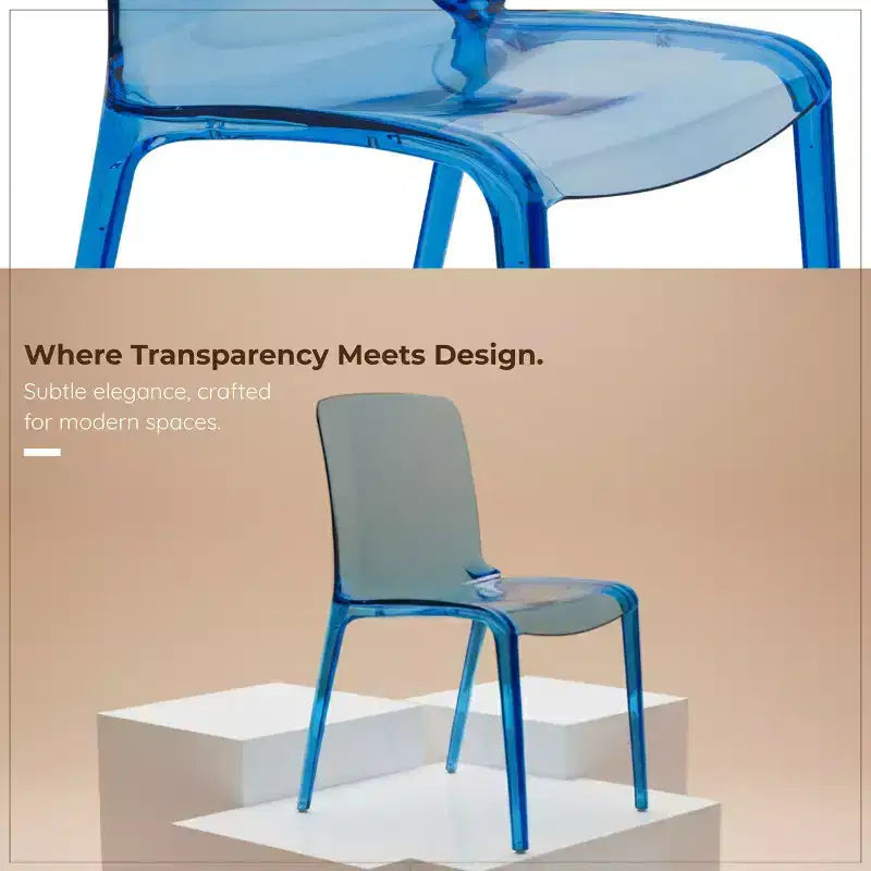 Chaise de salle à manger LeisureMod Murray en acrylique avec bord cascade et siège moulé élégant, style moderne pour cuisine, salle à manger, bureau, salon ou café