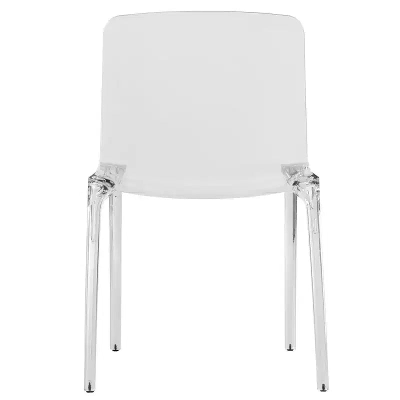 Chaise de salle à manger LeisureMod Murray en acrylique avec bord cascade et siège moulé élégant, style moderne pour cuisine, salle à manger, bureau, salon ou café
