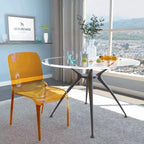 Chaise de salle à manger LeisureMod Murray en acrylique avec bord cascade et siège moulé élégant, style moderne pour cuisine, salle à manger, bureau, salon ou café