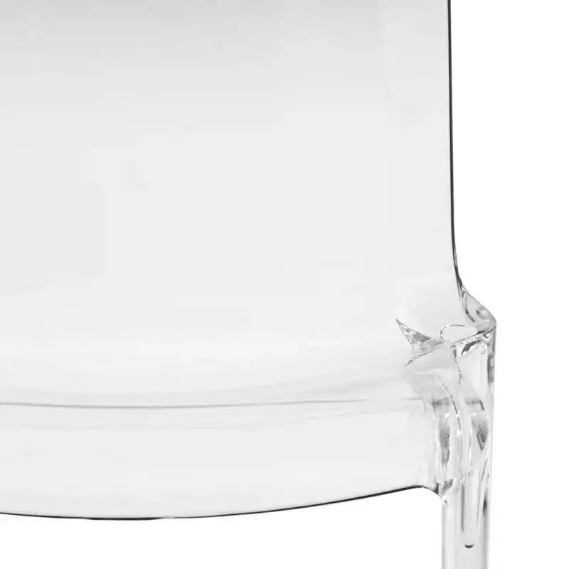 Chaise de salle à manger LeisureMod Murray en acrylique avec bord cascade et siège moulé élégant, style moderne pour cuisine, salle à manger, bureau, salon ou café