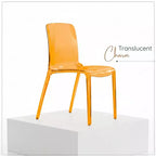 Chaise de salle à manger LeisureMod Murray en acrylique avec bord cascade et siège moulé élégant, style moderne pour cuisine, salle à manger, bureau, salon ou café
