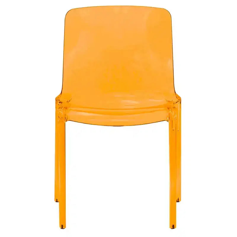 Chaise de salle à manger LeisureMod Murray en acrylique avec bord cascade et siège moulé élégant, style moderne pour cuisine, salle à manger, bureau, salon ou café