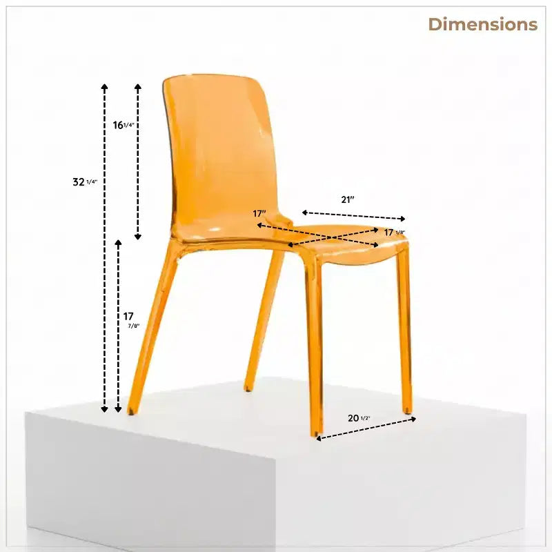 Chaise de salle à manger LeisureMod Murray en acrylique avec bord cascade et siège moulé élégant, style moderne pour cuisine, salle à manger, bureau, salon ou café