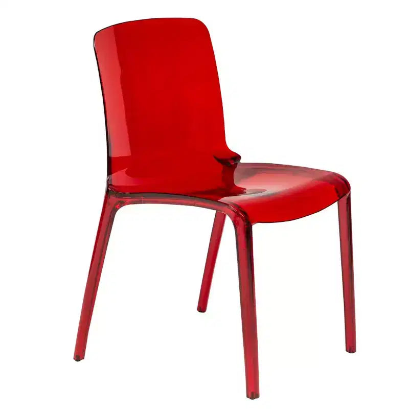 Chaise de salle à manger LeisureMod Murray en acrylique avec bord cascade et siège moulé élégant, style moderne pour cuisine, salle à manger, bureau, salon ou café