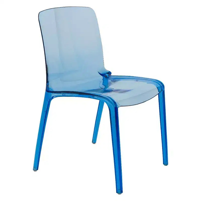Chaise de salle à manger LeisureMod Murray en acrylique avec bord cascade et siège moulé élégant, style moderne pour cuisine, salle à manger, bureau, salon ou café