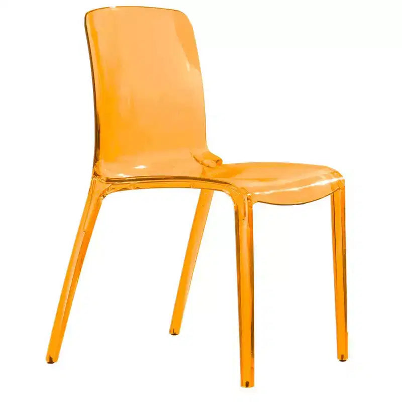 Chaise de salle à manger LeisureMod Murray en acrylique avec bord cascade et siège moulé élégant, style moderne pour cuisine, salle à manger, bureau, salon ou café