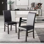 Costway Chaises de Salle à Manger Rembourrées Lot de 2/4 Cuir PU Pieds en Bois d'Hévéa Massif Sans Accoudoirs