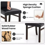 Costway Chaises de Salle à Manger Rembourrées Lot de 2/4 Cuir PU Pieds en Bois d'Hévéa Massif Sans Accoudoirs