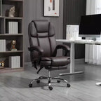 Chaise de bureau de massage Vinsetto avec chaleur, hauteur réglable et repose-pieds, chaise d'ordinateur confortable en cuir PU