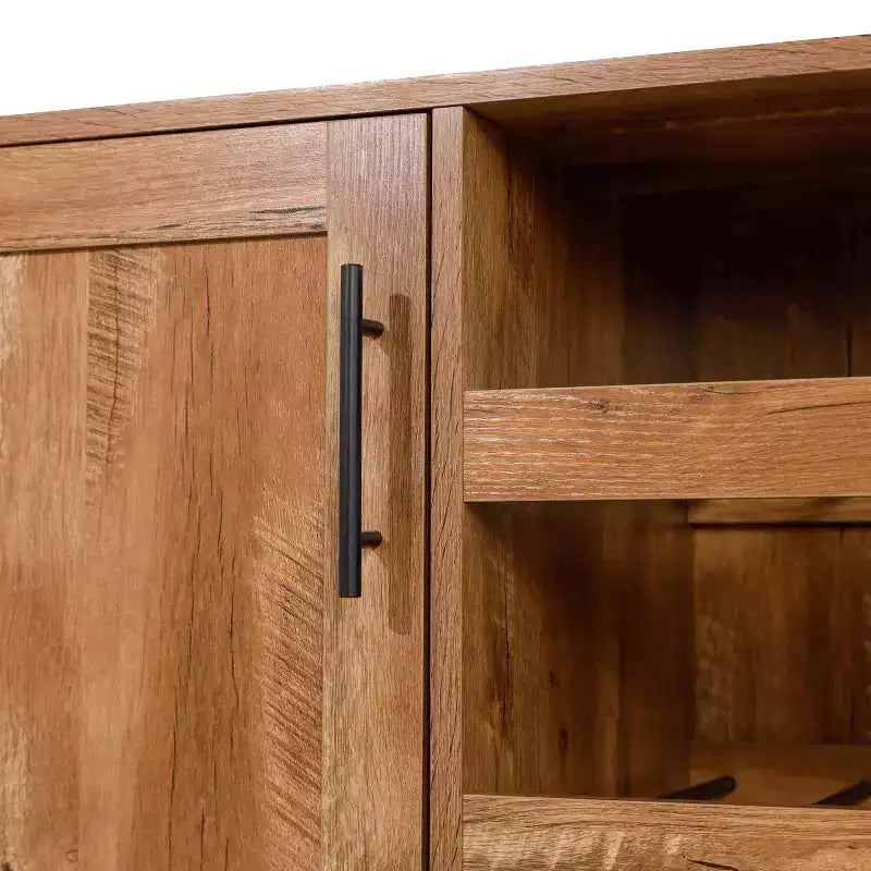 Merrick Lane Bar et buffet avec armoire de rangement, porte-verres suspendus et rangement pour bouteilles