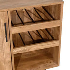 Merrick Lane Bar et buffet avec armoire de rangement, porte-verres suspendus et rangement pour bouteilles