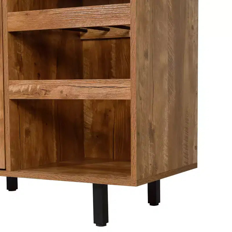 Merrick Lane Bar et buffet avec armoire de rangement, porte-verres suspendus et rangement pour bouteilles