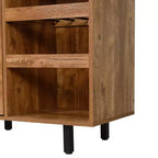 Merrick Lane Bar et buffet avec armoire de rangement, porte-verres suspendus et rangement pour bouteilles