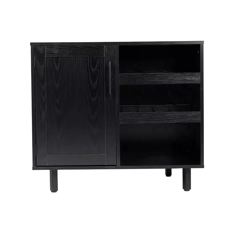 Merrick Lane Bar et buffet avec armoire de rangement, porte-verres suspendus et rangement pour bouteilles