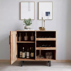 Merrick Lane Bar et buffet avec armoire de rangement, porte-verres suspendus et rangement pour bouteilles