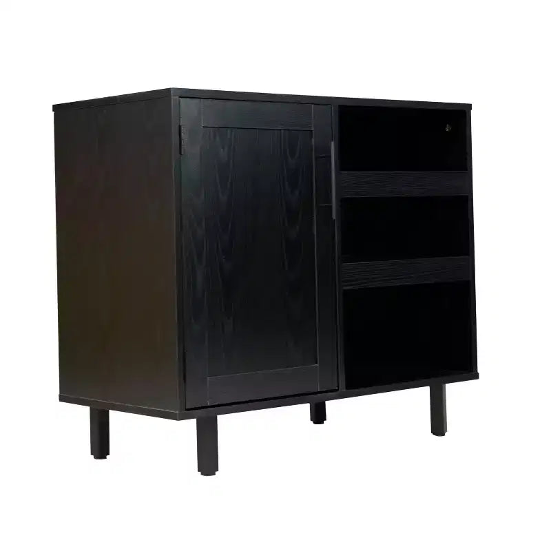 Merrick Lane Bar et buffet avec armoire de rangement, porte-verres suspendus et rangement pour bouteilles