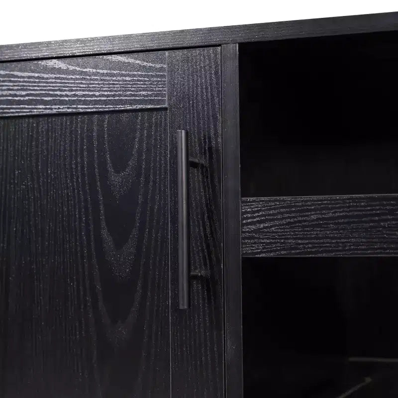 Merrick Lane Bar et buffet avec armoire de rangement, porte-verres suspendus et rangement pour bouteilles