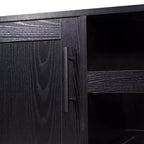 Merrick Lane Bar et buffet avec armoire de rangement, porte-verres suspendus et rangement pour bouteilles