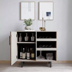 Merrick Lane Bar et buffet avec armoire de rangement, porte-verres suspendus et rangement pour bouteilles