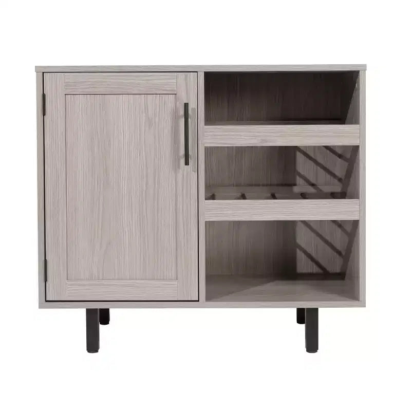 Merrick Lane Bar et buffet avec armoire de rangement, porte-verres suspendus et rangement pour bouteilles