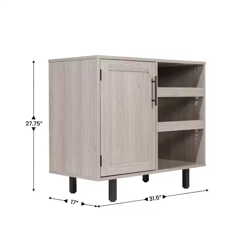 Merrick Lane Bar et buffet avec armoire de rangement, porte-verres suspendus et rangement pour bouteilles
