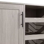 Merrick Lane Bar et buffet avec armoire de rangement, porte-verres suspendus et rangement pour bouteilles