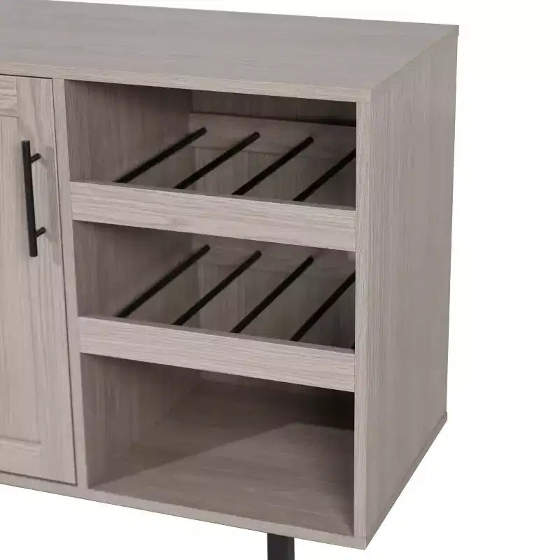 Merrick Lane Bar et buffet avec armoire de rangement, porte-verres suspendus et rangement pour bouteilles