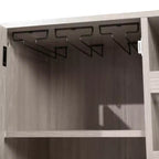 Merrick Lane Bar et buffet avec armoire de rangement, porte-verres suspendus et rangement pour bouteilles