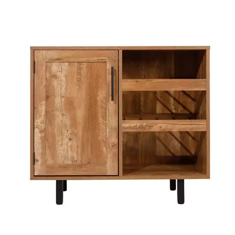 Merrick Lane Bar et buffet avec armoire de rangement, porte-verres suspendus et rangement pour bouteilles