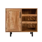Merrick Lane Bar et buffet avec armoire de rangement, porte-verres suspendus et rangement pour bouteilles