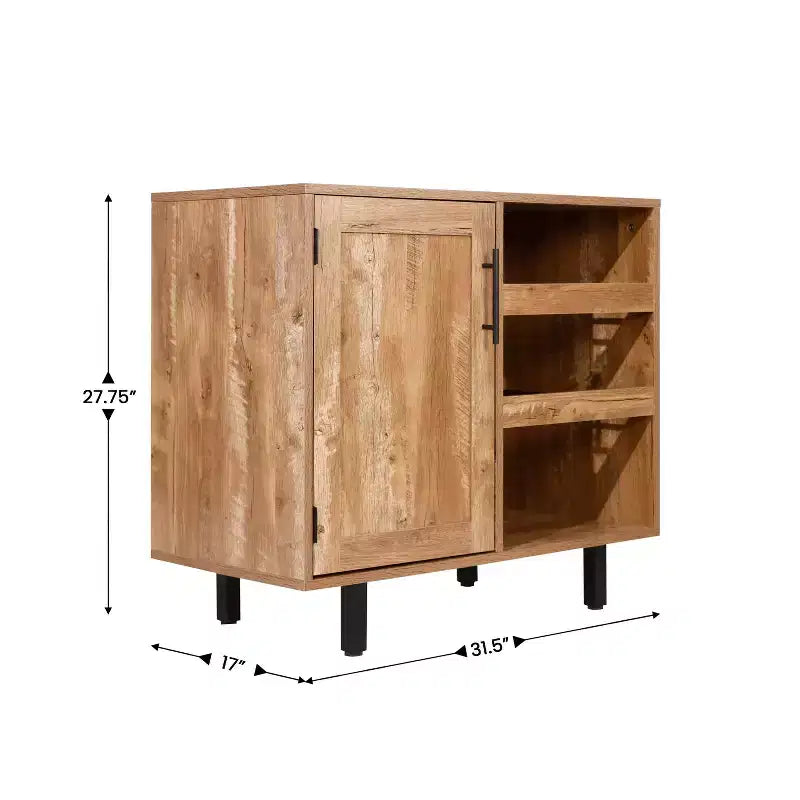 Merrick Lane Bar et buffet avec armoire de rangement, porte-verres suspendus et rangement pour bouteilles