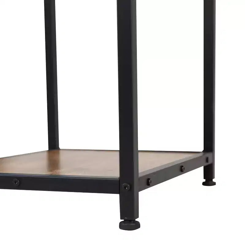 Table de bar et de vin en métal Merrick Lane avec rangement pour bouteilles et porte-verres suspendus