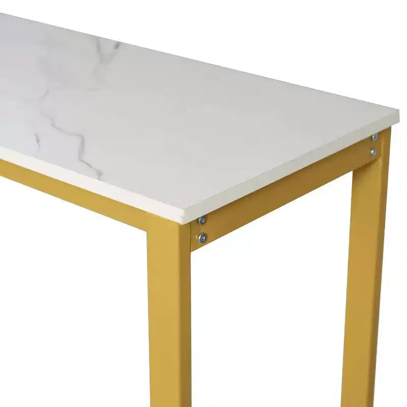 Table de bar et de vin en métal Merrick Lane avec rangement pour bouteilles et porte-verres suspendus