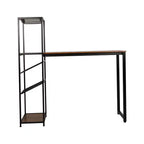 Table de bar et de vin en métal Merrick Lane avec rangement pour bouteilles et porte-verres suspendus
