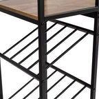 Table de bar et de vin en métal Merrick Lane avec rangement pour bouteilles et porte-verres suspendus