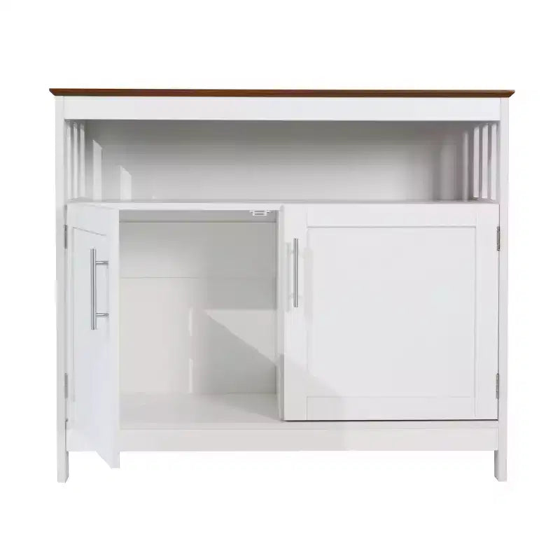 Buffet et vaisselier Emma et Oliver de 102 cm avec étagère de rangement ouverte et meuble de rangement à double porte