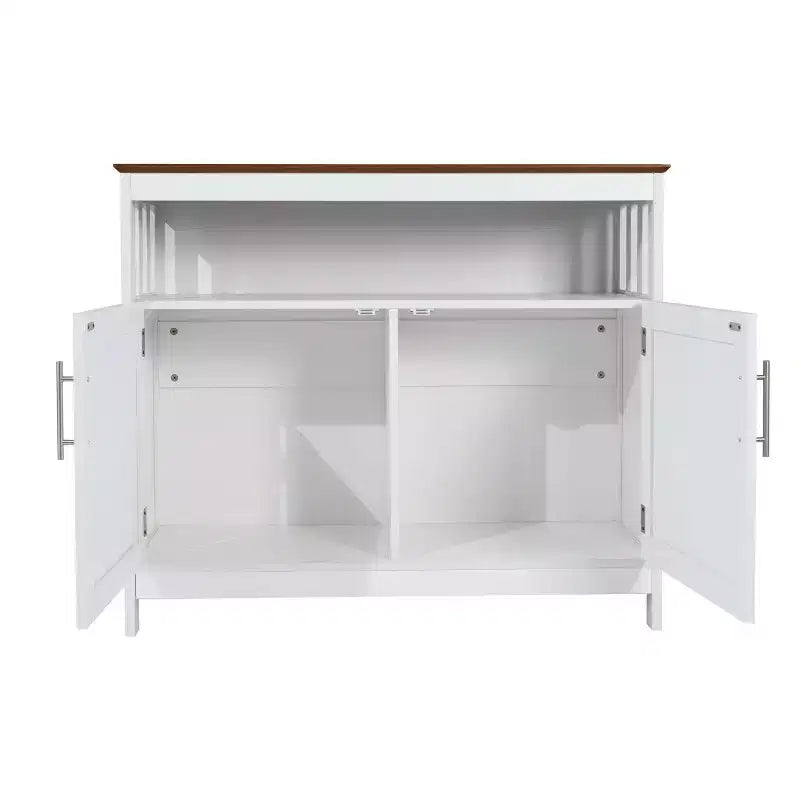Buffet et vaisselier Emma et Oliver de 102 cm avec étagère de rangement ouverte et meuble de rangement à double porte