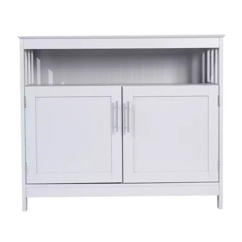 Buffet et vaisselier Emma et Oliver de 102 cm avec étagère de rangement ouverte et meuble de rangement à double porte