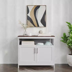 Buffet et vaisselier Emma et Oliver de 102 cm avec étagère de rangement ouverte et meuble de rangement à double porte