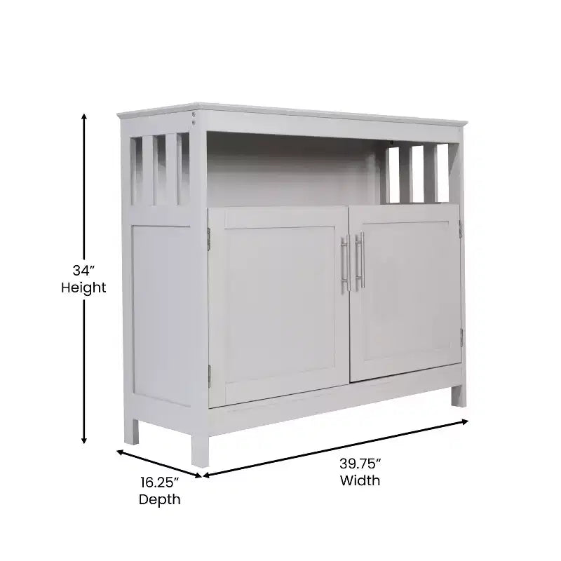 Buffet et vaisselier Emma et Oliver de 102 cm avec étagère de rangement ouverte et meuble de rangement à double porte
