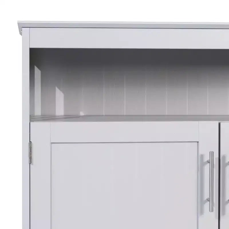 Buffet et vaisselier Emma et Oliver de 102 cm avec étagère de rangement ouverte et meuble de rangement à double porte