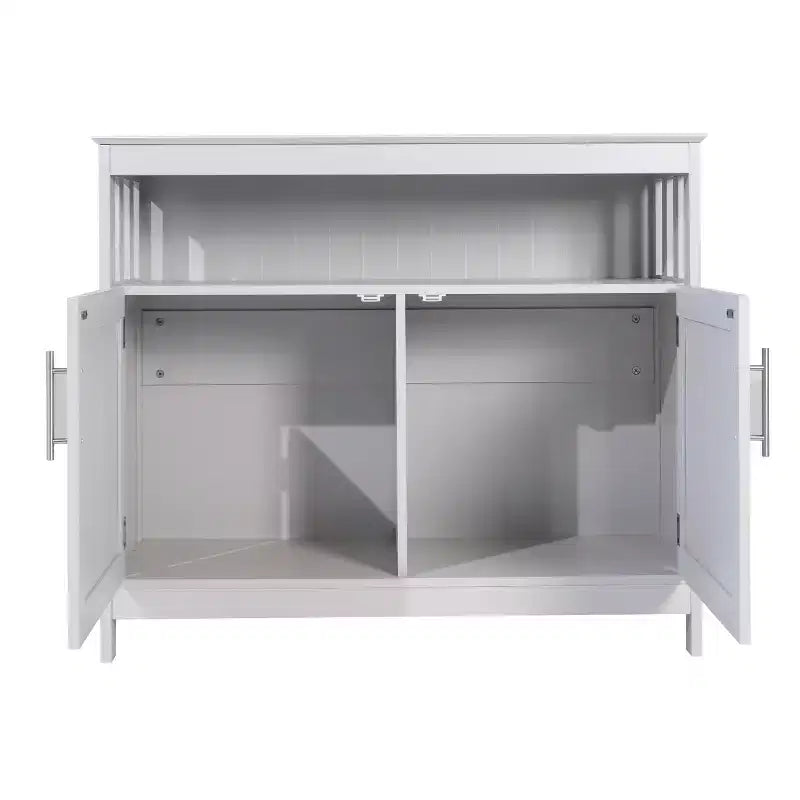 Buffet et vaisselier Emma et Oliver de 102 cm avec étagère de rangement ouverte et meuble de rangement à double porte