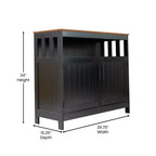 Buffet et vaisselier Emma et Oliver de 102 cm avec étagère de rangement ouverte et meuble de rangement à double porte
