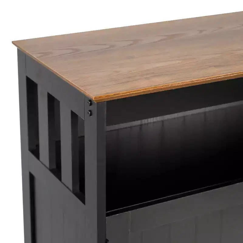 Buffet et vaisselier Emma et Oliver de 102 cm avec étagère de rangement ouverte et meuble de rangement à double porte