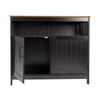 Buffet et vaisselier Emma et Oliver de 102 cm avec étagère de rangement ouverte et meuble de rangement à double porte