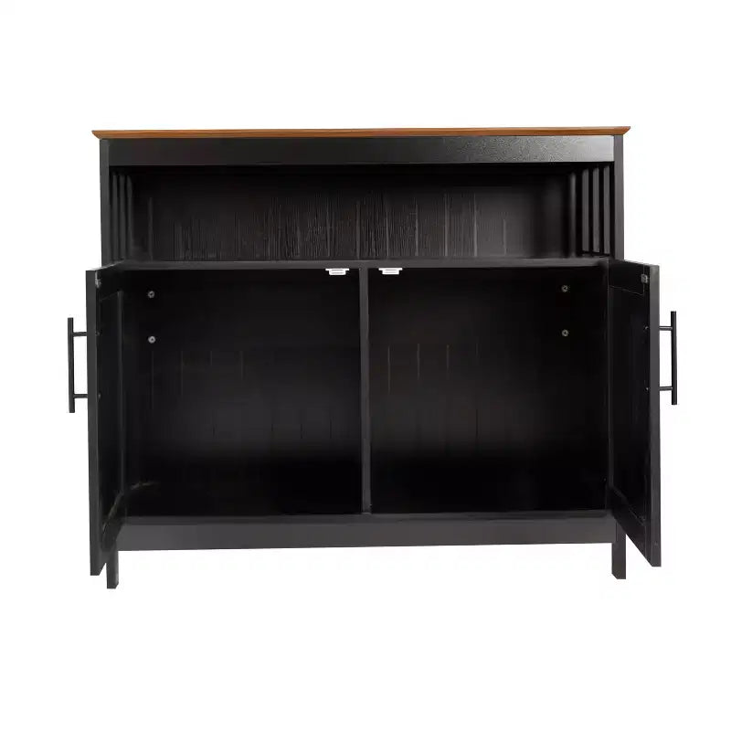 Buffet et vaisselier Emma et Oliver de 102 cm avec étagère de rangement ouverte et meuble de rangement à double porte