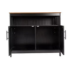 Buffet et vaisselier Emma et Oliver de 102 cm avec étagère de rangement ouverte et meuble de rangement à double porte