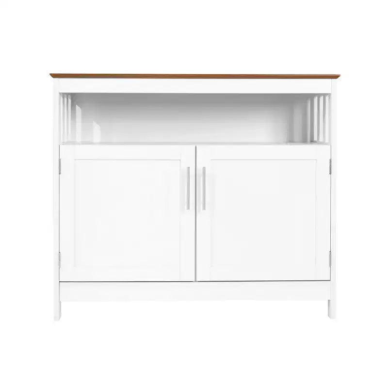 Buffet et vaisselier Emma et Oliver de 102 cm avec étagère de rangement ouverte et meuble de rangement à double porte