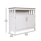 Buffet et vaisselier Emma et Oliver de 102 cm avec étagère de rangement ouverte et meuble de rangement à double porte